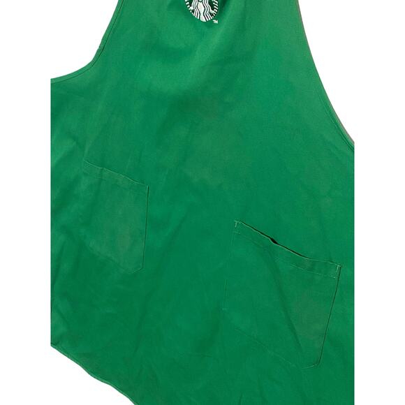 Starbucks Coffee Green Apron Adjustable Barista Server Uniform Pockets Cintas - Picture 2 of 8
